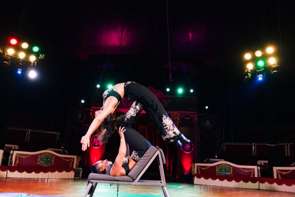 La Hermanas Raluy actuando en el circo