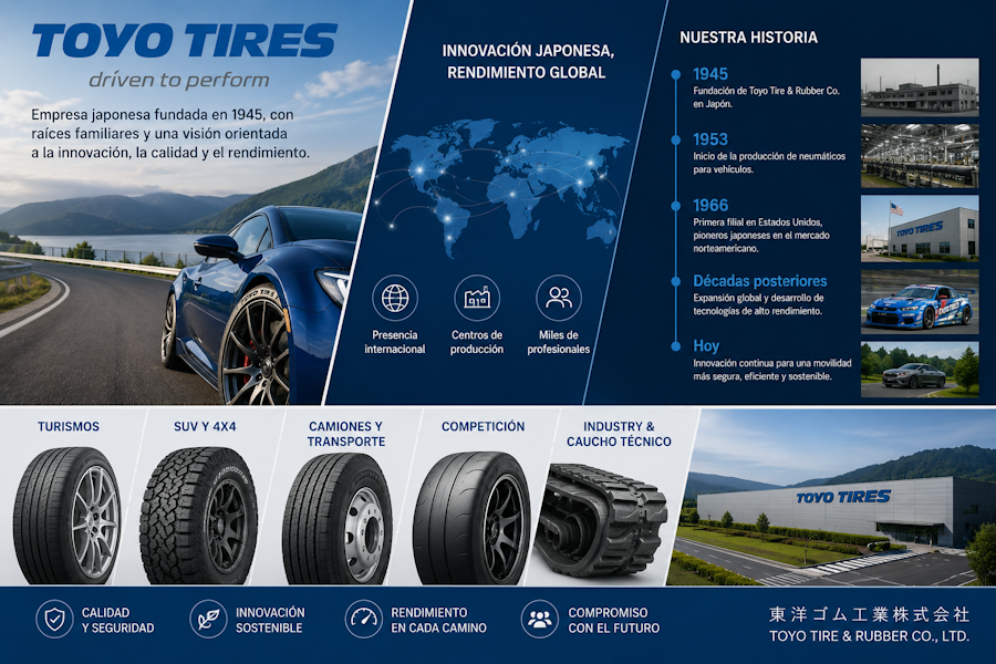 Toyo Tires, empresa familiar japonesa vinculada a la innovación en neumáticos y caucho